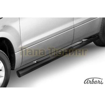 Пороги чёрная сталь труба с накладками 76 мм Slitkoff для Suzuki Grand Vitara 2012-2015 Пороги чёрная сталь труба с накладками 76 мм Slitkoff для Suzuki Grand Vitara 2012-2015