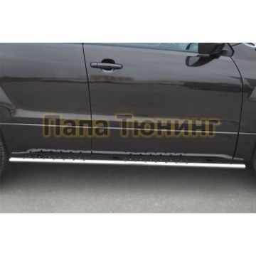 Защита штатных порогов 75х42 мм с проступью РусСталь для Suzuki Grand Vitara 2012-2015
