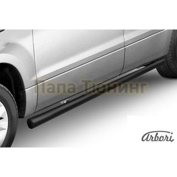 Защита штатных порогов чёрная сталь труба 76 мм Slitkoff для Suzuki Grand Vitara 2012-2015 Защита штатных порогов чёрная сталь труба 76 мм Slitkoff для Suzuki Grand Vitara 2012-2015