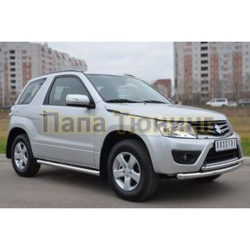Пороги труба d57 вариант 1 РусСталь для Suzuki Grand Vitara 2012-2015