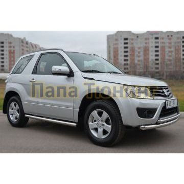 Пороги труба d57 вариант 2 РусСталь для Suzuki Grand Vitara 2012-2015