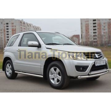 Пороги труба d57 вариант 3 РусСталь для Suzuki Grand Vitara 2012-2015