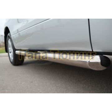 Пороги труба d76 с накладками вариант 1 РусСталь для Suzuki Grand Vitara 2012-2015