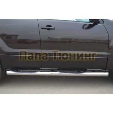 Пороги труба d76 с накладками вариант 1 РусСталь для Suzuki Grand Vitara 2012-2015