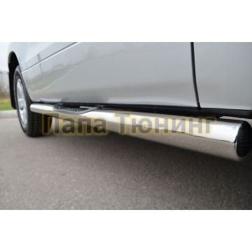 Пороги труба d76 с накладками вариант 3 РусСталь для Suzuki Grand Vitara 2012-2015