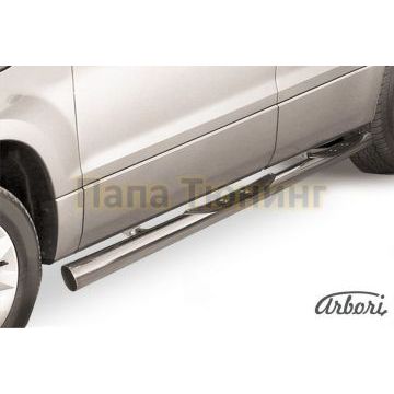 Пороги труба с накладками 76 мм Slitkoff для Suzuki Grand Vitara 2012-2015 Пороги труба с накладками 76 мм Slitkoff для Suzuki Grand Vitara 2012-2015