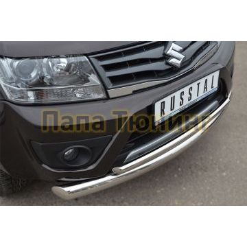 Защита передняя двойная d76-d42 РусСталь для Suzuki Grand Vitara 2012-2015