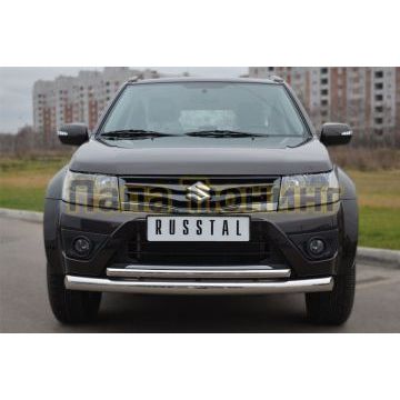 Защита передняя двойная d76-d42 РусСталь для Suzuki Grand Vitara 2012-2015