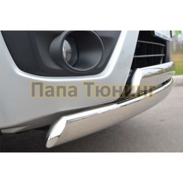 Защита передняя овальная двойная 75х42 мм РусСталь для Suzuki Grand Vitara 2012-2015