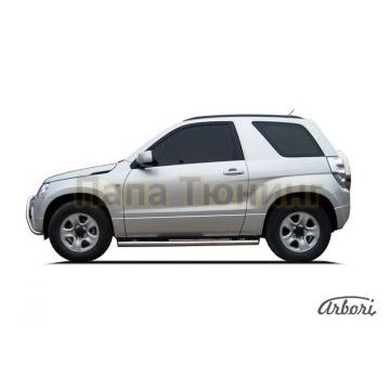 Защита штатных порогов труба 76 мм на 3 двери Slitkoff для Suzuki Grand Vitara 2008-2011 Защита штатных порогов труба 76 мм на 3 двери Slitkoff для Suzuki Grand Vitara 2008-2011