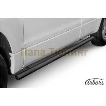 Защита штатных порогов чёрная сталь труба 76 мм Slitkoff для Suzuki Grand Vitara 2008-2011 Защита штатных порогов чёрная сталь труба 76 мм Slitkoff для Suzuki Grand Vitara 2008-2011