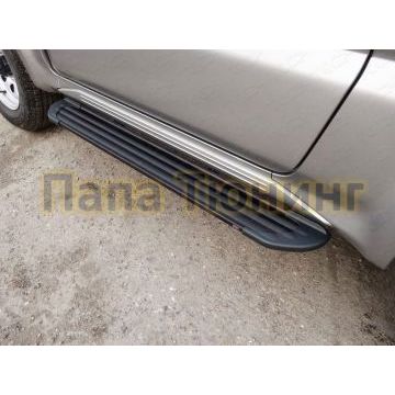 Пороги алюминиевые Slim Line Black ТСС для Suzuki Jimny 2012-2018