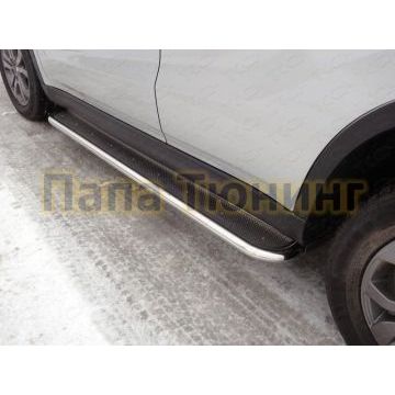 Пороги с площадкой нержавеющий лист 42 мм ТСС для Suzuki Vitara 2015- Пороги с площадкой нержавеющий лист 42 мм ТСС для Suzuki Vitara 2015-