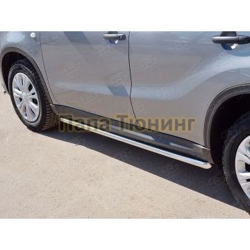 Пороги труба d42 вариант 1 РусСталь для Suzuki Vitara 2015-