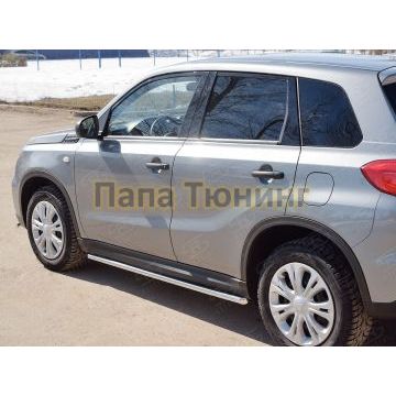 Пороги труба d42 вариант 1 РусСталь для Suzuki Vitara 2015-
