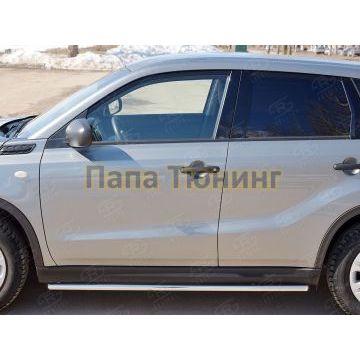 Пороги труба d42 вариант 1 РусСталь для Suzuki Vitara 2015-