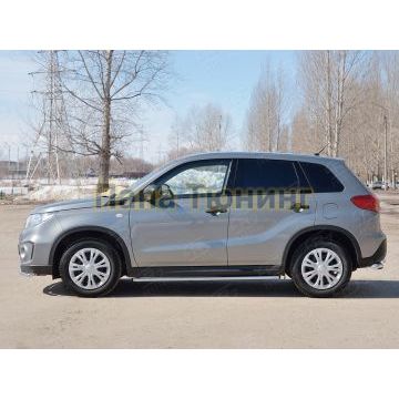 Пороги труба d42 вариант 1 РусСталь для Suzuki Vitara 2015-