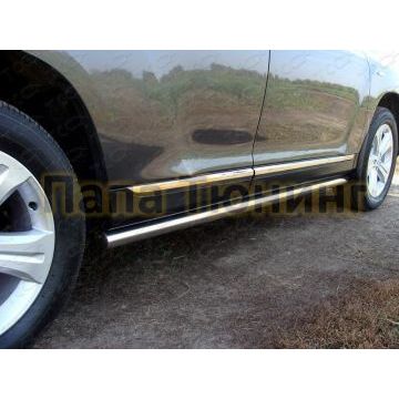 Пороги труба 60 мм ТСС для Toyota Highlander 2010-2014
