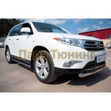 Пороги труба d57 вариант 1 РусСталь для Toyota Highlander 2010-2014