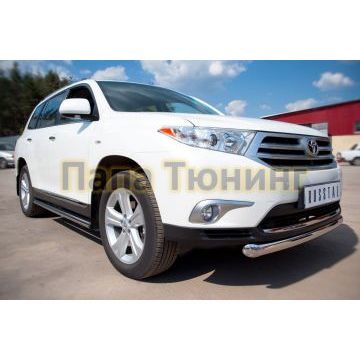 Пороги труба d57 вариант 2 РусСталь для Toyota Highlander 2010-2014