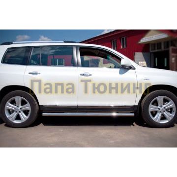 Пороги труба d57 вариант 3 РусСталь для Toyota Highlander 2010-2014