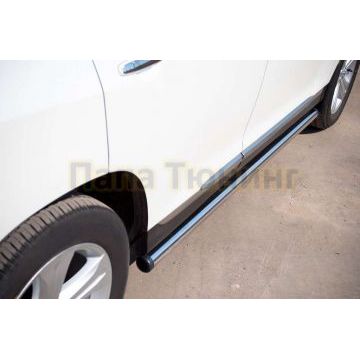 Пороги труба d76 вариант 2 РусСталь для Toyota Highlander 2010-2014