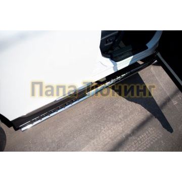 Пороги труба овальная с проступью 75х45 мм РусСталь для Toyota Highlander 2010-2014