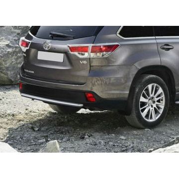 Защита заднего бампера 57 мм Rival для Toyota Highlander 2010-2014