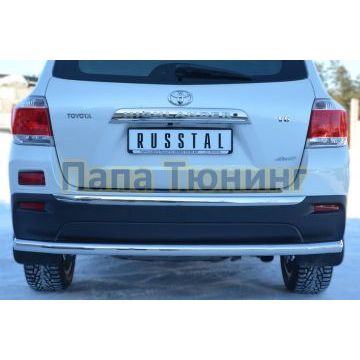 Защита заднего бампера d57 секции РусСталь для Toyota Highlander 2010-2014