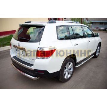 Защита заднего бампера d76 РусСталь для Toyota Highlander 2010-2014