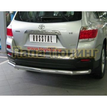 Защита заднего бампера d76 РусСталь для Toyota Highlander 2010-2014