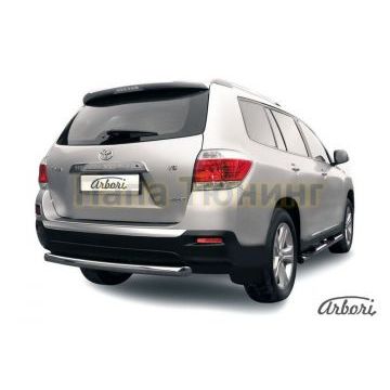 Защита заднего бампера радиусная 57 мм Slitkoff для Toyota Highlander 2010-2014 Защита заднего бампера радиусная 57 мм Slitkoff для Toyota Highlander 2010-2014