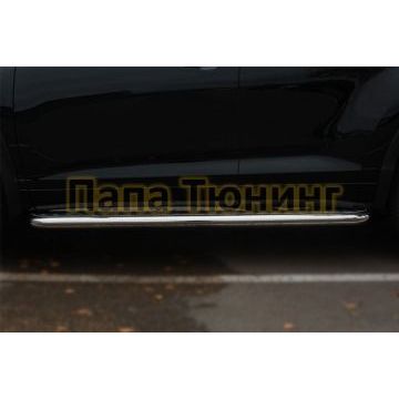 Пороги с площадкой алюминиевый лист d57 РусСталь для Toyota Highlander 2014-2016