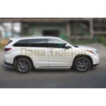 Пороги труба 60 мм ALFeco для Toyota Highlander 2014-2016