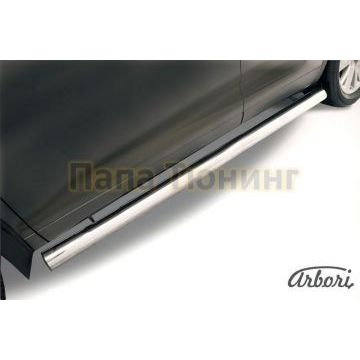 Защита штатных порогов труба 76 мм Slitkoff для Toyota Highlander 2014-2020