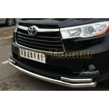 Защита передняя двойная d57-d42 РусСталь для Toyota Highlander 2014-2016