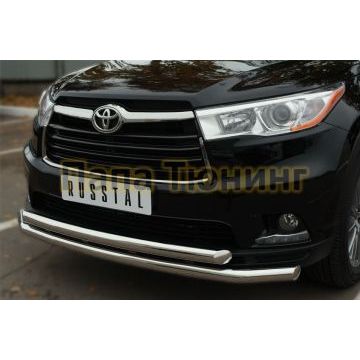 Защита передняя двойная d57-d57 РусСталь для Toyota Highlander 2014-2016