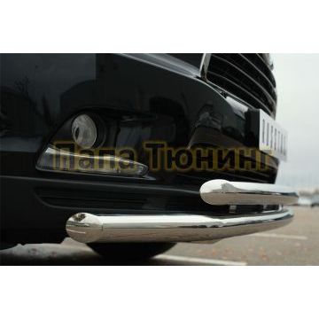 Защита передняя двойная d57-d57 РусСталь для Toyota Highlander 2014-2016