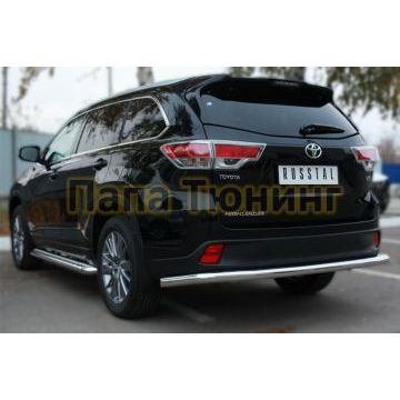 Защита заднего бампера d57 РусСталь для Toyota Highlander 2014-2016