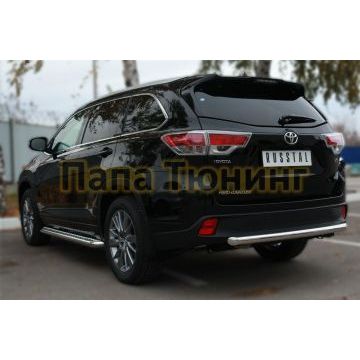 Защита заднего бампера d57 РусСталь для Toyota Highlander 2014-2016