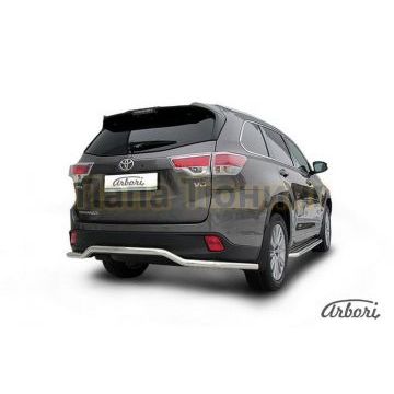 Защита заднего бампера волна длинная 57 мм Slitkoff для Toyota Highlander 2014-2020