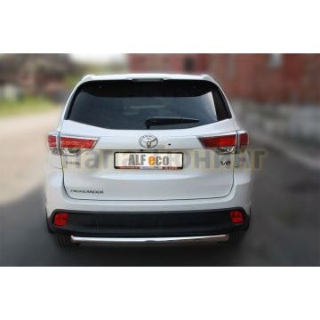 Защита заднего бампера короткая 60 мм ALFeco для Toyota Highlander 2014-2016