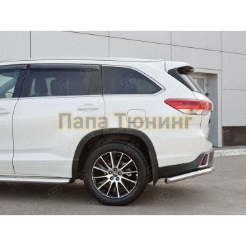 Защита задняя уголки d57 РусСталь для Toyota Highlander 2017-2020