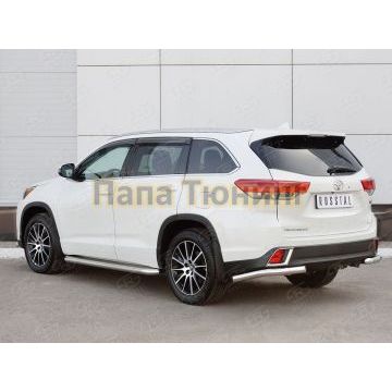 Защита задняя уголки d57 РусСталь для Toyota Highlander 2017-2020