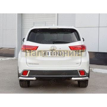 Защита задняя уголки d57 РусСталь для Toyota Highlander 2017-2020