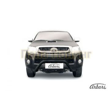 Кенгурин чёрная сталь низкий широкий мини 76 мм Slitkoff для Toyota Hilux 2008-2011 Кенгурин чёрная сталь низкий широкий мини 76 мм Slitkoff для Toyota Hilux 2008-2011