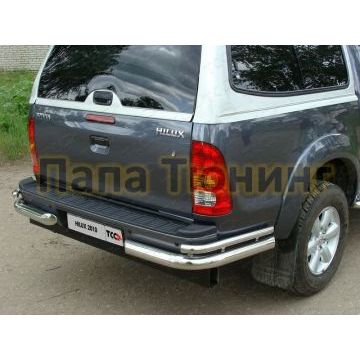 Защита задняя двойные уголки 76-42 мм ТСС для Toyota Hilux 2011-2015