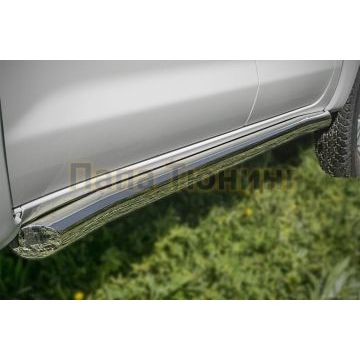 Пороги труба 76 мм ALFeco для Toyota Hilux 2011-2015