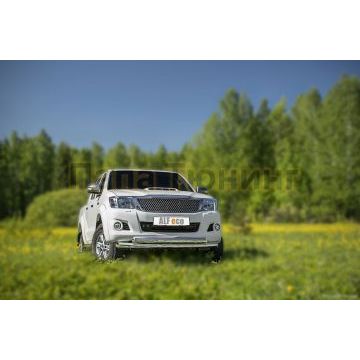Защита передняя двойная 76-75х42 мм ALFeco для Toyota Hilux 2011-2015