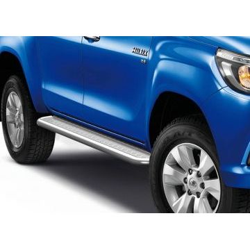 Пороги с площадкой нержавеющий лист 57 мм Rival для Toyota Hilux 2015-
